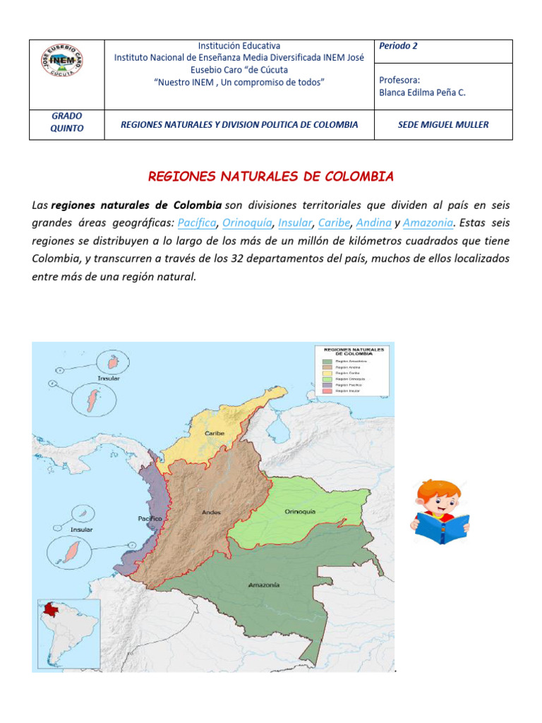 Mapa y Regiones Naturales de Colombia | PDF | Colombia | Isla