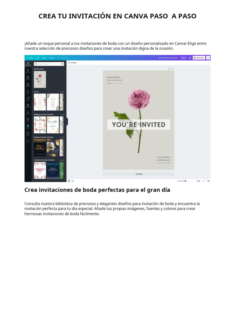 Crea Tu Invitación en Canva Paso A Paso | PDF | Red mundial | Internet y web, image size:768x1024