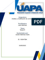 Análisis y Modificación de ConductaIndicación y Espacio para Enviar Tarea #I