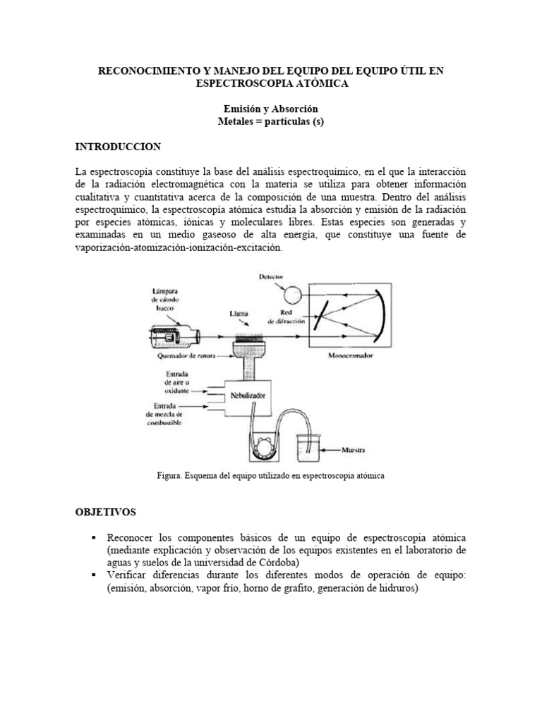 Guia Espectroscopia Atomica LPRM | PDF | Espectro de emisión ...
