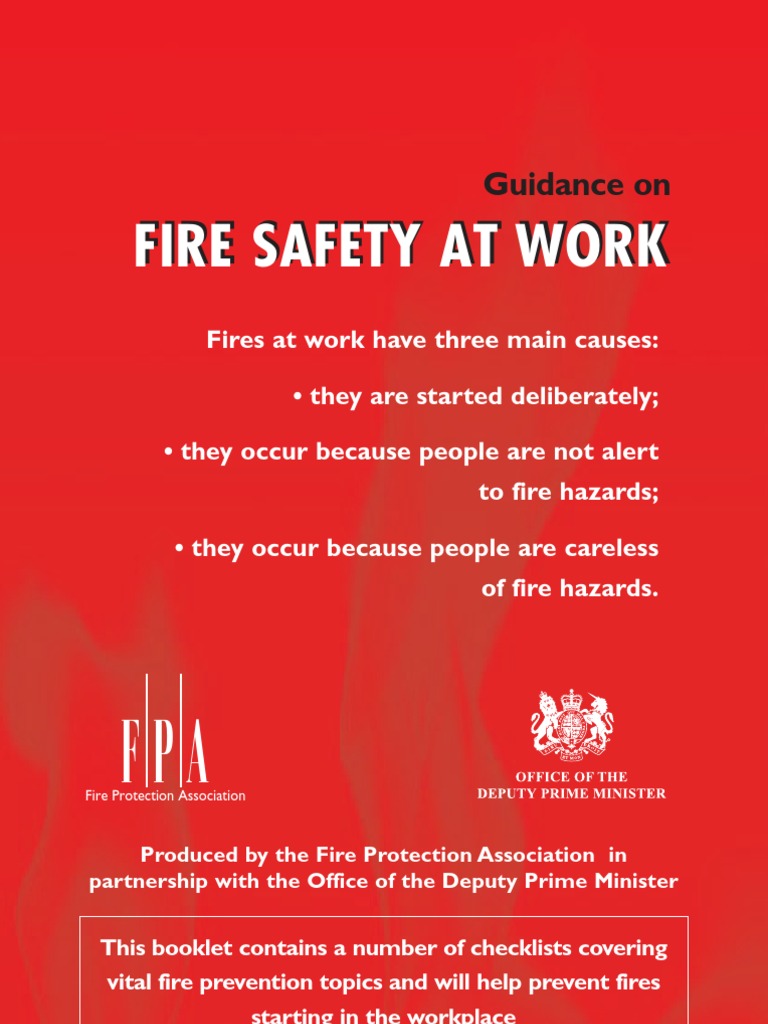 Fire Safety at Work PDF Fire Safety Fires