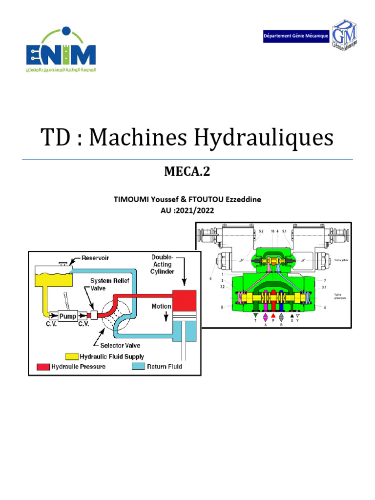 TD Machines Hydrauliques : Exercices Pratiques | PDF | Pompe | Équipement