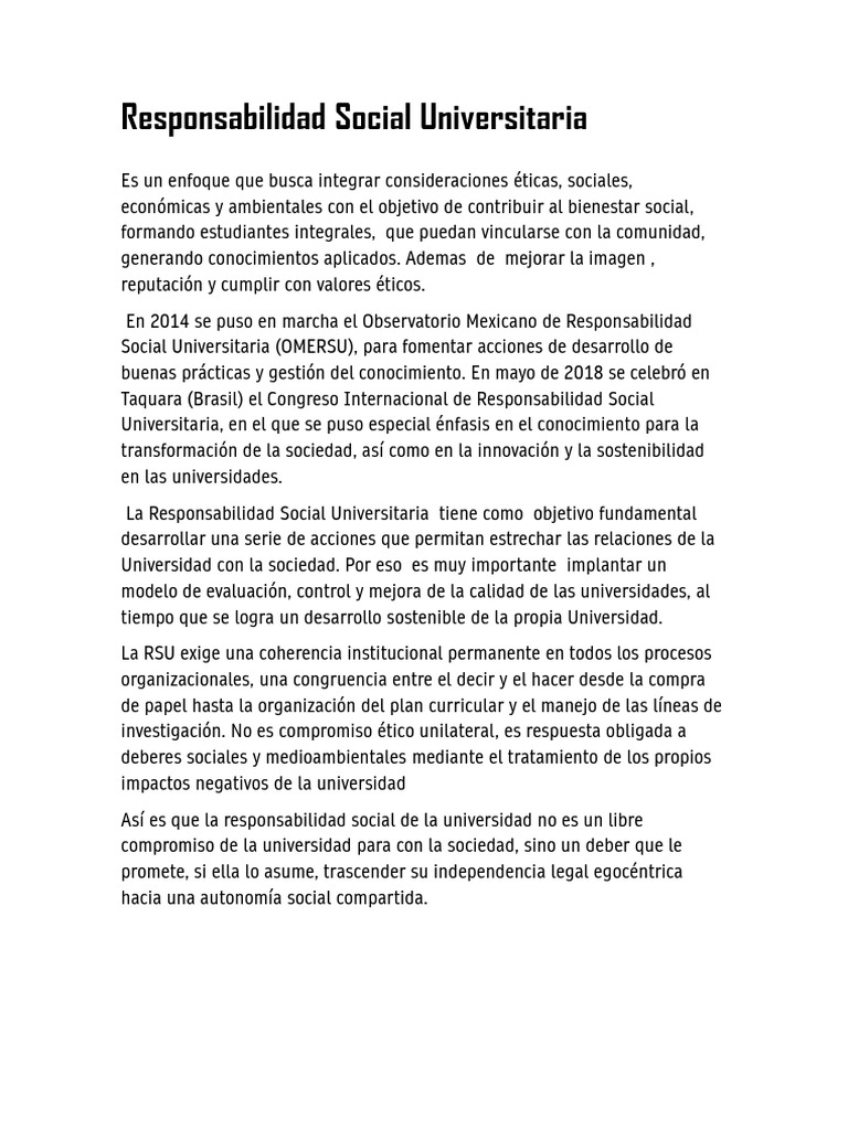 Responsabilidad Social Universitaria Pdf