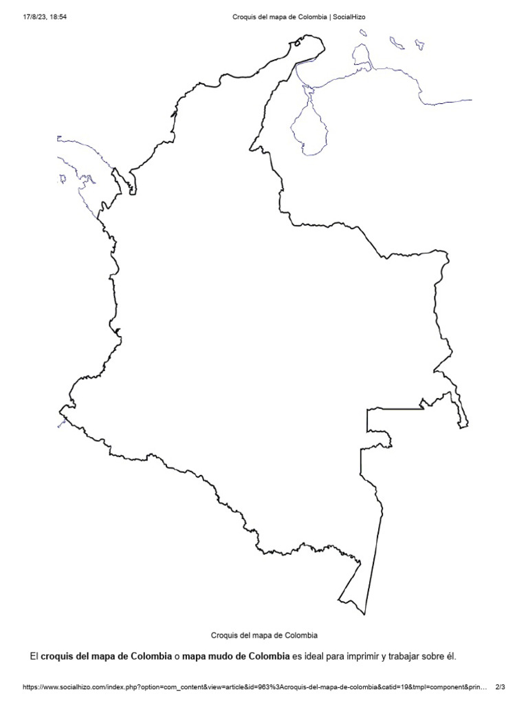 Croquis del Mapa de Colombia para Imprimir | PDF