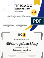 Certificado de Reconocimiento Simple Azul y Amarillo