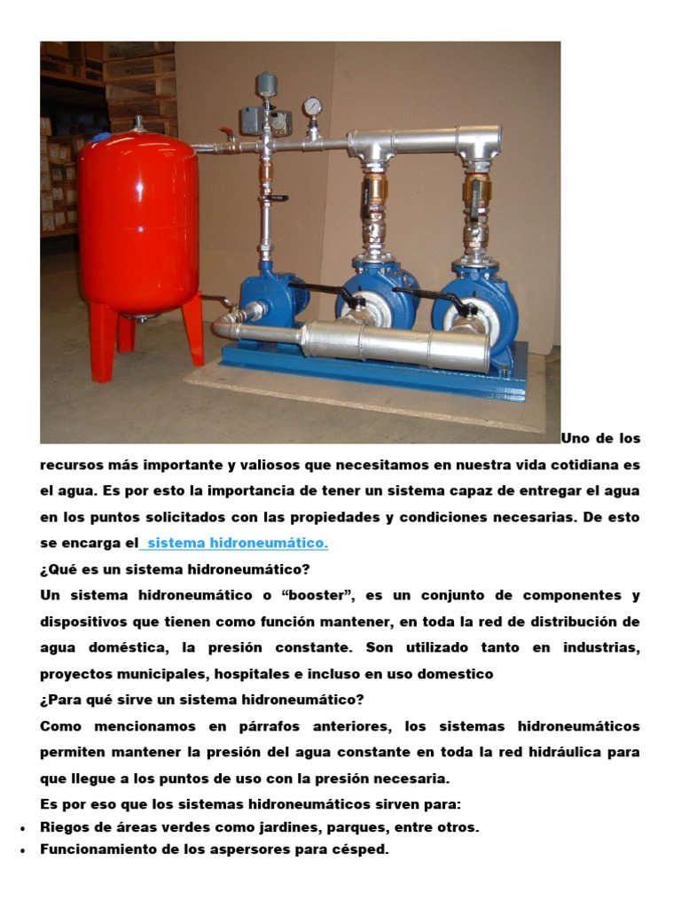 Sistemas de Hidroneumaticos | PDF