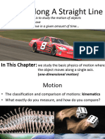 Motion Along A Straight Line: in This Chapter