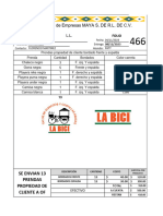 Grupo de Empresas MAYA S. DE R.L. DE C.V.: Se Envian 13 Prendas Propiedad de Cliente A of