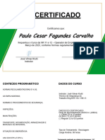 Certificado NR 11 e 12 Empilhadeira