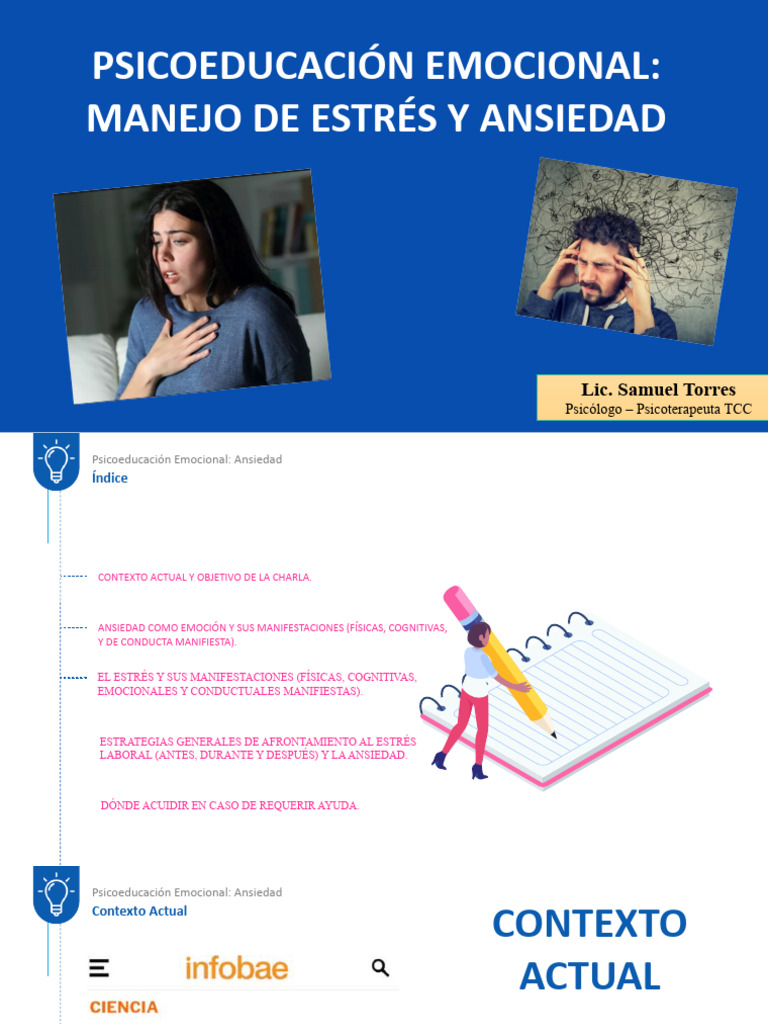 Psicoeducación Manejo De Estrés Y Ansiedad 1 Pdf Ansiedad