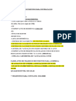 Documentos para Contratacao