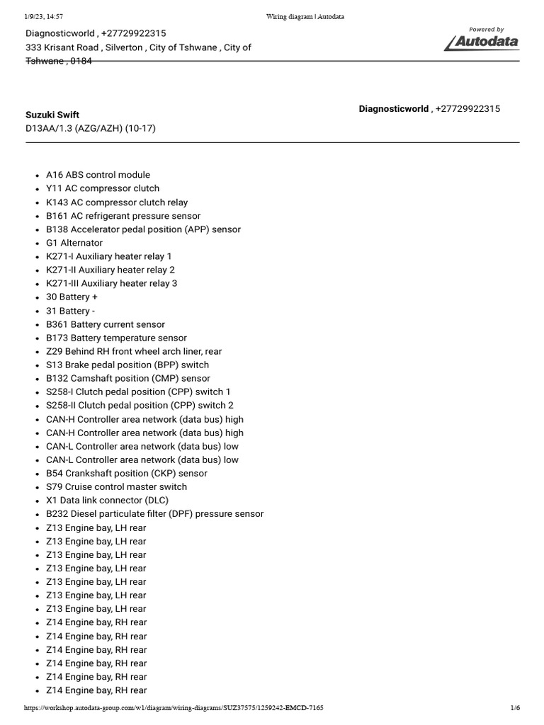 Wiring Diagram Autodata PDF Components Vehicles