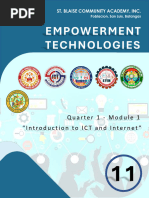 Empowerment Technologies: Quarter 1 - Module 1 "Introduction To ICT and Internet"