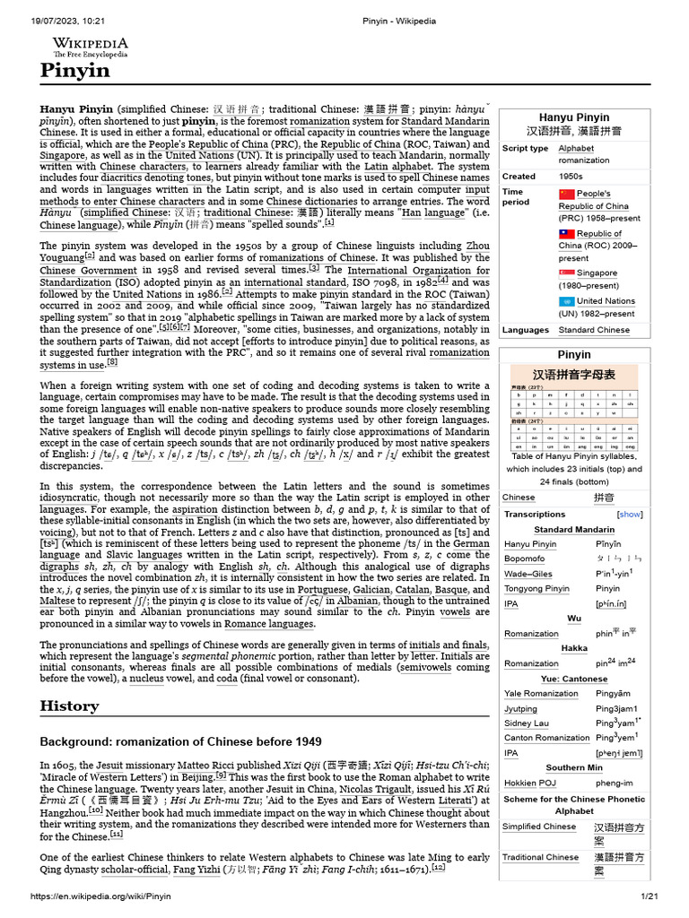 Pinyin Wikipedia Download Free PDF Pinyin Standard Chinese