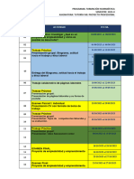 Cronograma de Actividades - TUTORIA VIII (2023 - II)