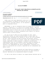 Decreto #323 - 021 - Reglamentación de La Ley 19.927, Relativa A La Manipulación Manual de Cargas