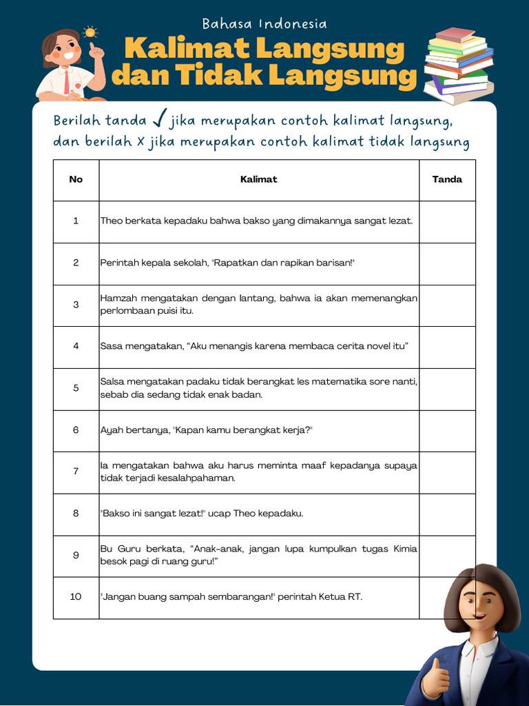 Kalimat Langsung Dan Tidak Langsung | PDF