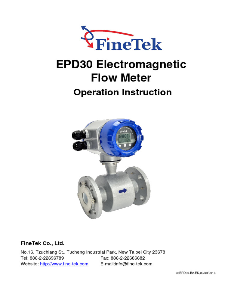EPD30 Electromagnetic Flow Meter Guide | PDF | Electromagnetic ...
