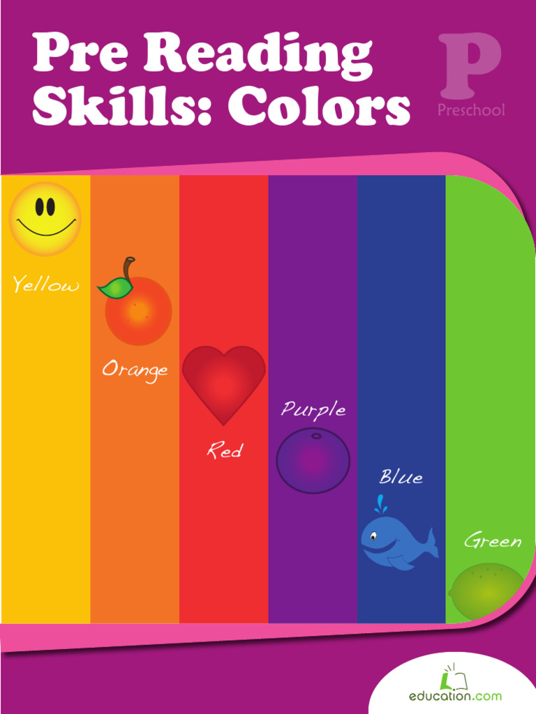 Pre Reading Skills Colors Workbook | PDF | Color | Yellow