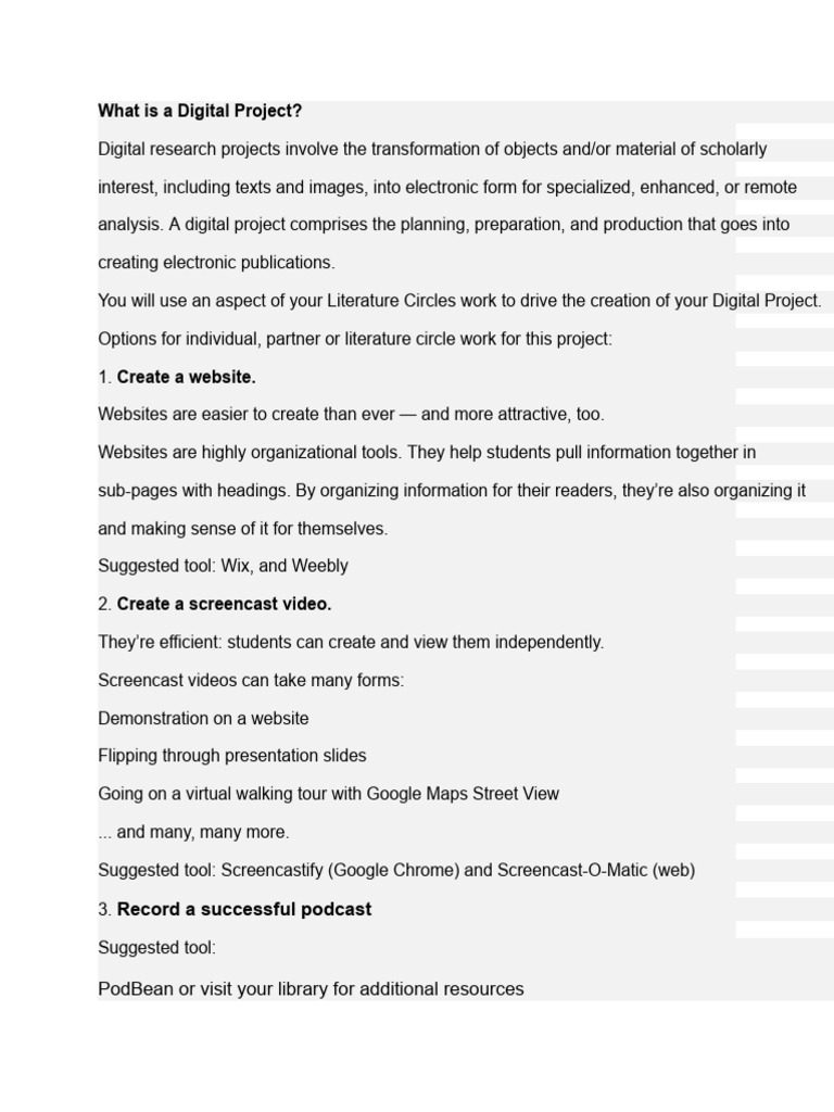 Digital Medium Project Overview PDF