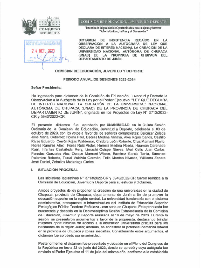 Creación de la Universidad Nacional Autónoma de Chupaca | PDF ...