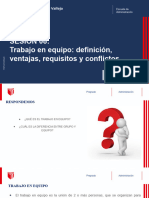 Sesión 08: Trabajo en Equipo: Definición, Ventajas, Requisitos y Conflictos