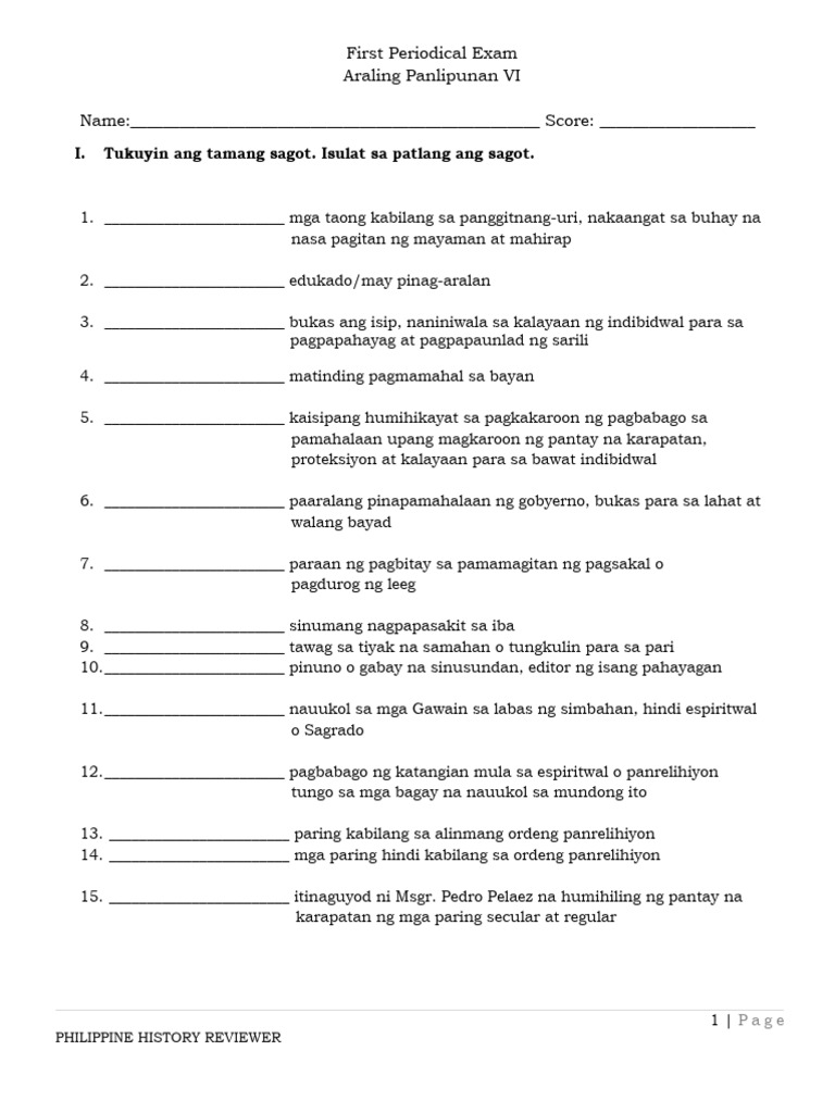 PHILIPPINE HISTORY Reviewer PDF