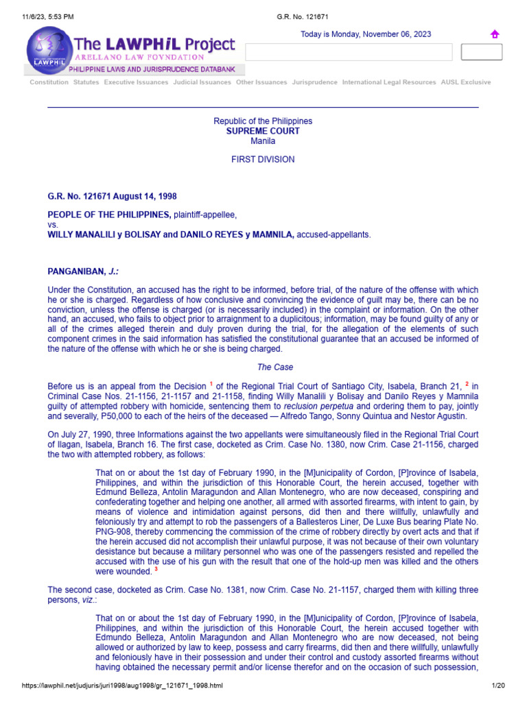 Supreme Court Ruling on Robbery-Homicide Case | PDF | Murder | Justice