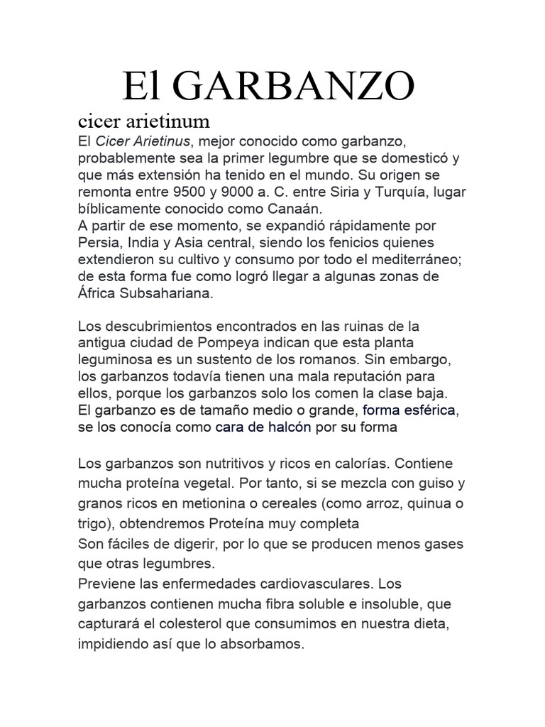 El GARBANZO PDF