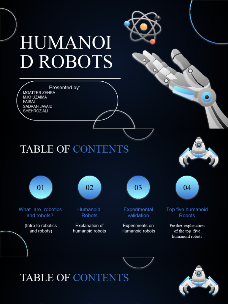 Ict Presentation Humanoid Robots PDF Robot Robotics