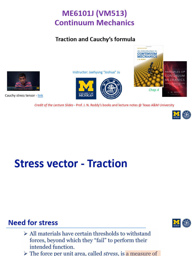Traction Vector and Cauchy Stress Overview | PDF