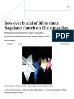 Row Over Burial of Bible Shuts Nagaland Church On Christmas Day - The Hindu