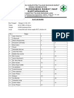 Daftar Hadir Senam PKM Kartaraharja