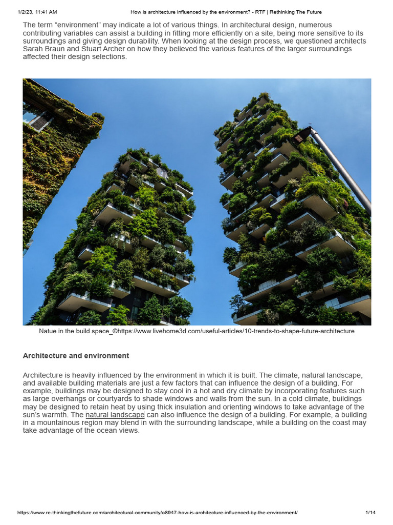 How Is Architecture Influenced By The Environment Rtf Rethinking