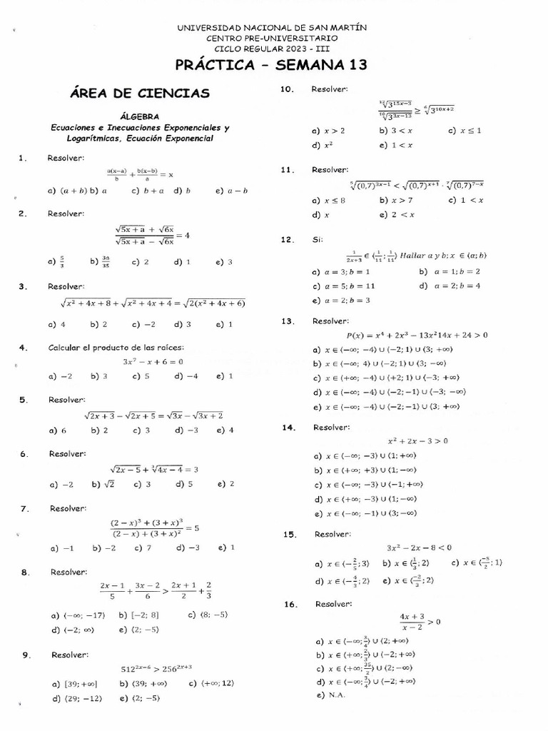 Practica Semana 13 | PDF