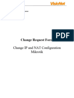 Change Request Form Change IP and NAT Configuration