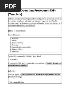 Standard Operating Procedure template