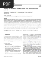 Quantum Key Distribution Over fSO Channel Using Error Reconciliation Protocol