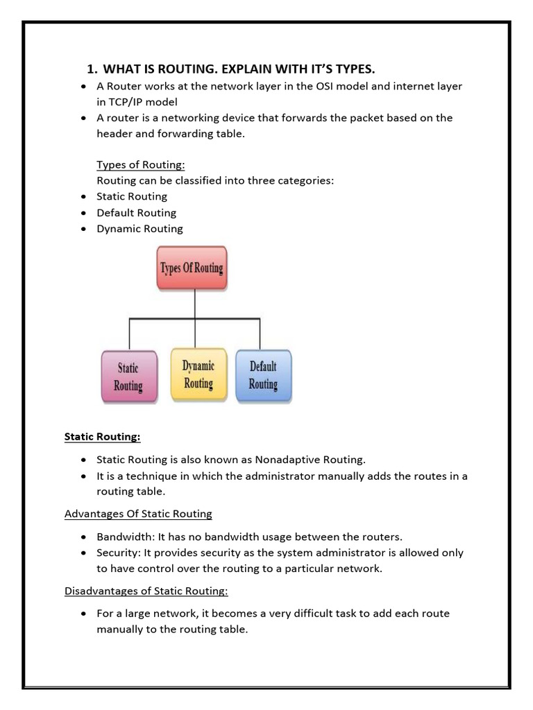 What Is Routing. Explain With It'S Types | PDF | Routing | Computer Network