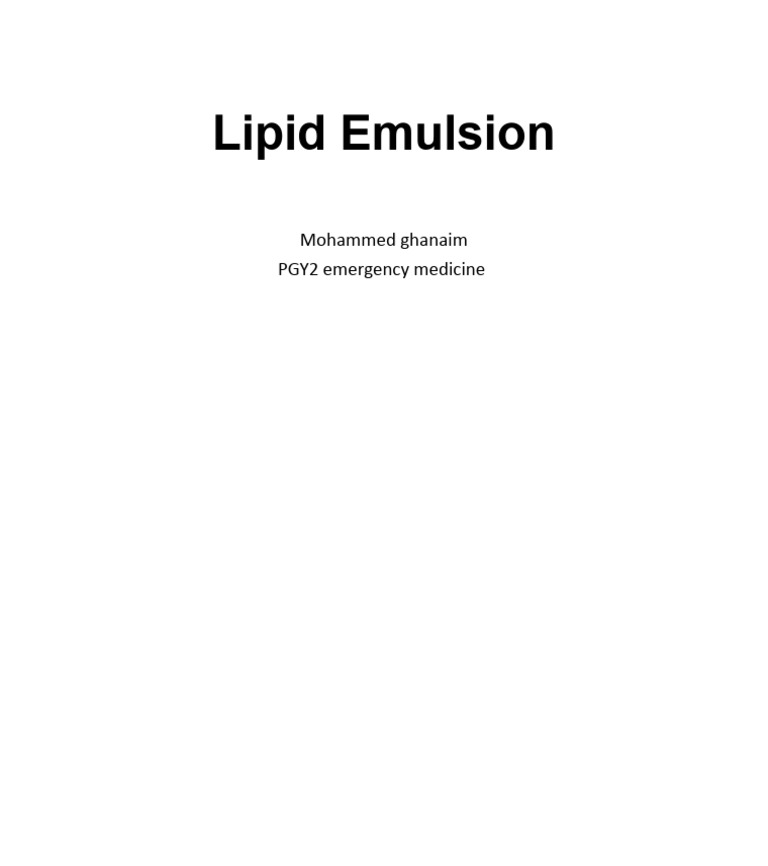 Lipid Emulsion PDF