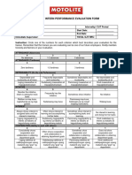 Student Intern Performance Evaluation Form