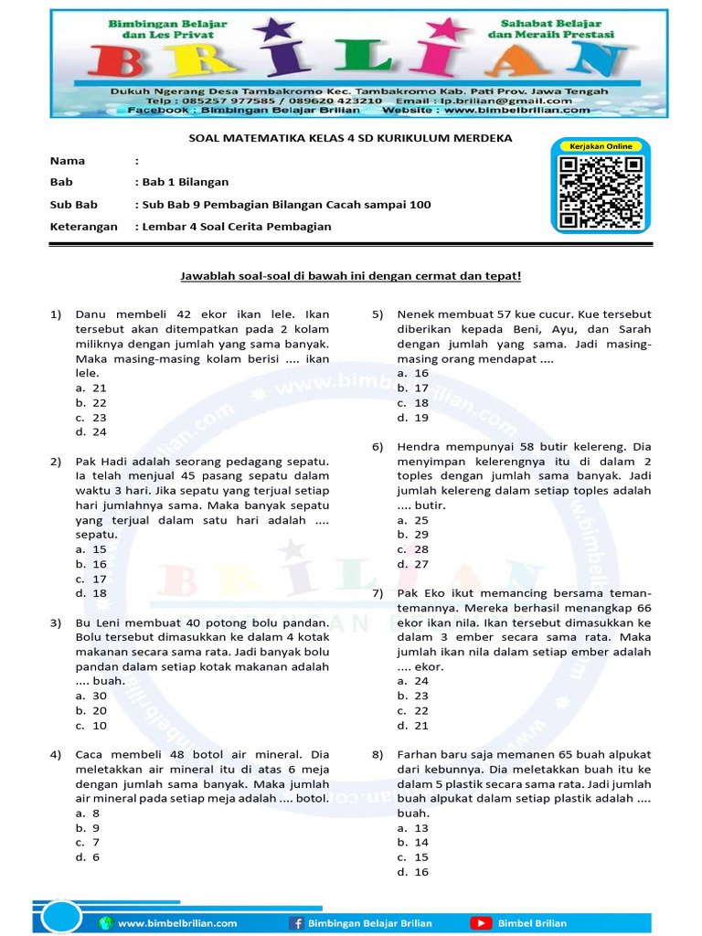 Membongkar Misteri Angka: Panduan Lengkap Membahas Soal Cerita Matematika Kelas 4 SD Membongkar Misteri Angka: Panduan Lengkap Membahas Soal Cerita Matematika Kelas 4 SD