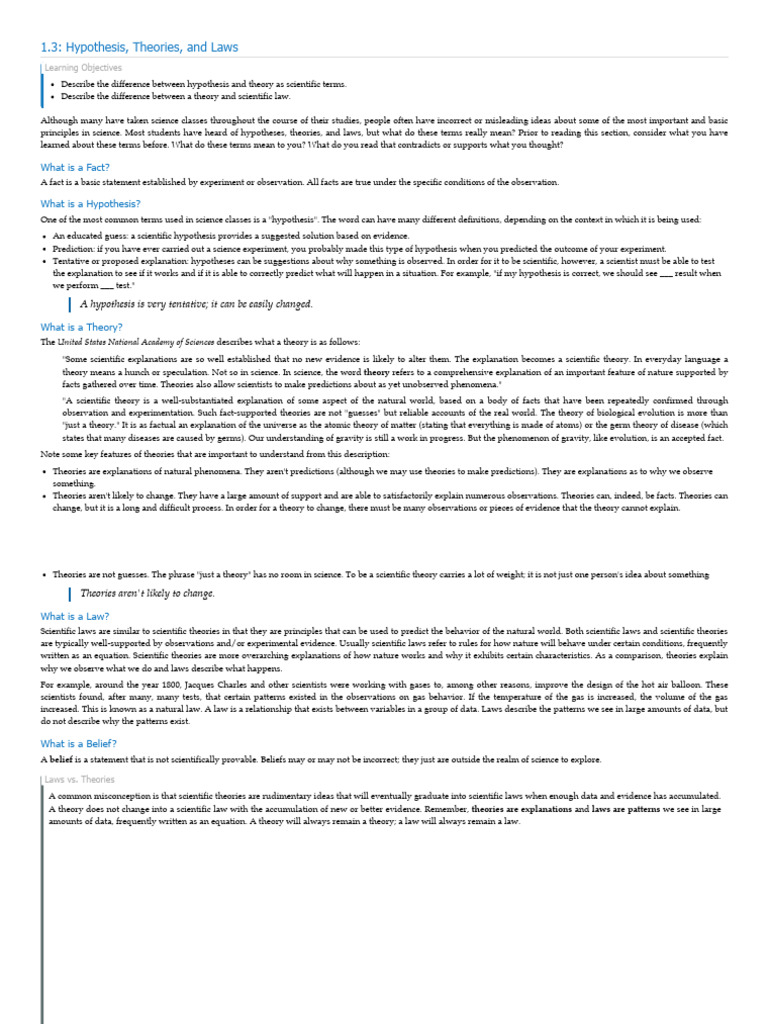 HYPOTHESIS SIMPLE DEFINITION CHEMISTRY intelligence overview