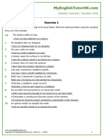 Causative Form Exercise Answer