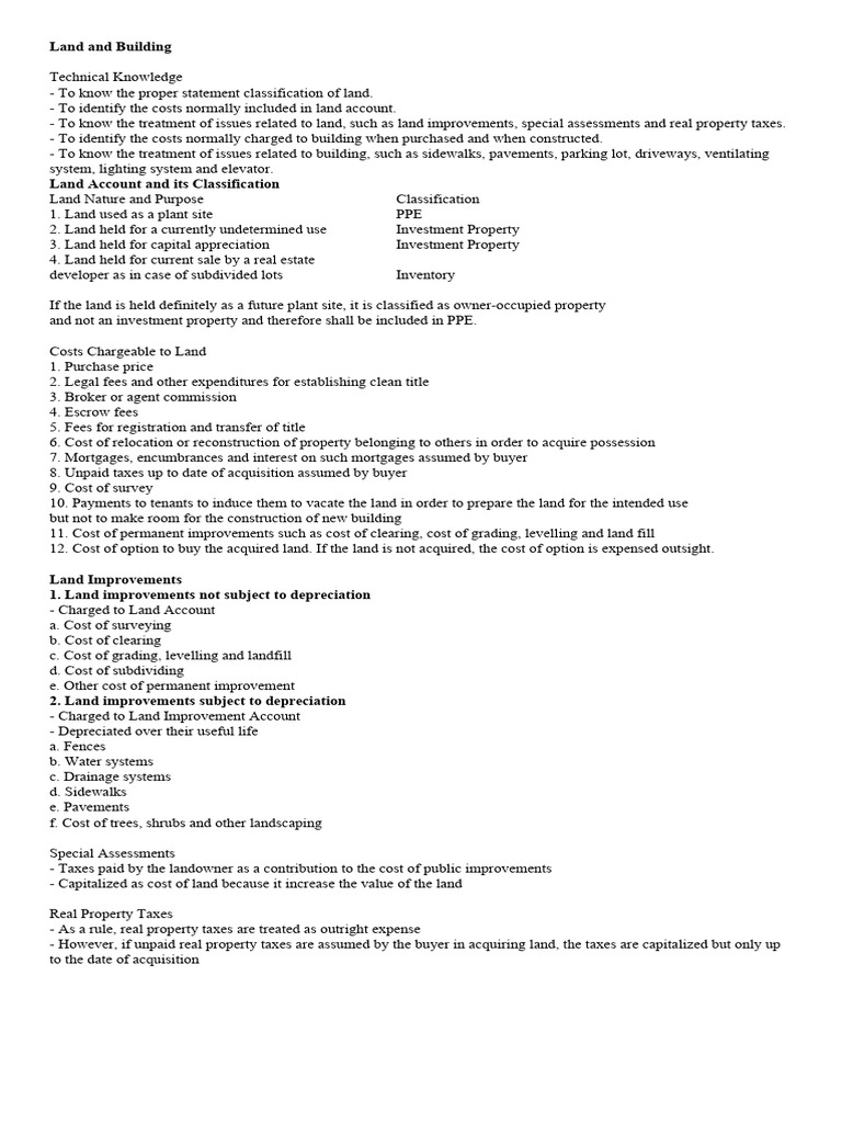 Accounting for Land and Buildings | PDF | Cost | Expense