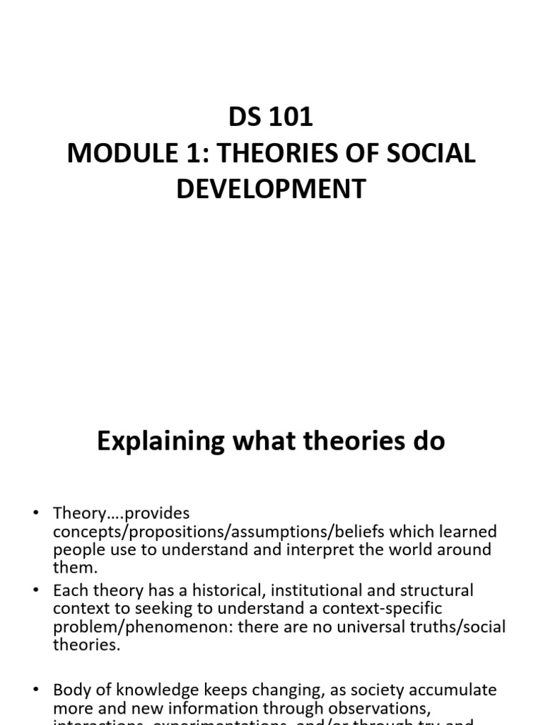 Theories of Social Development Explained | PDF | Class Conflict ...