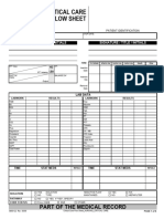 Critical Care Flow Sheet