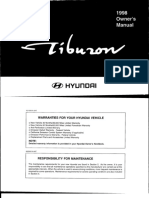 Owners Manual Hyundai Tiburon 1998