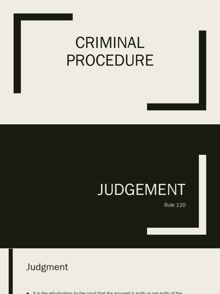 Criminal Procedure: Judgment Guidelines | PDF | Search And Seizure ...