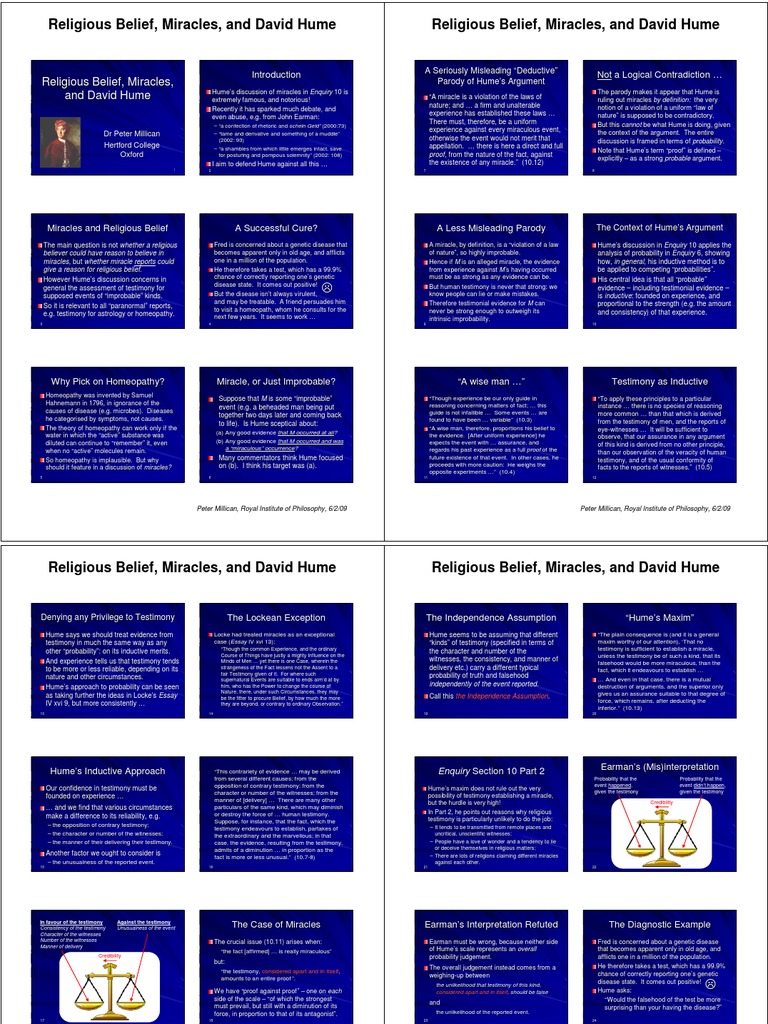 2009 Religious Belief Miracles David Hume PDF David Hume Homeopathy